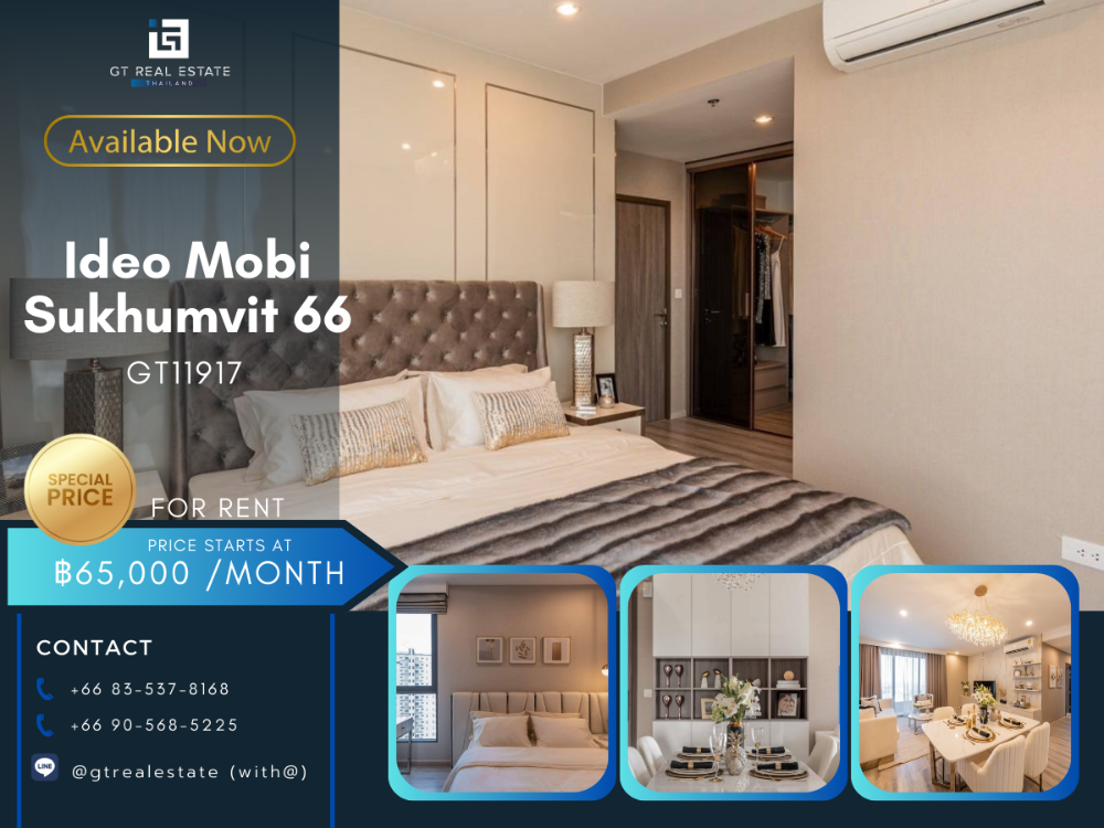 For RentCondoOnnut, Udomsuk : Ideo Mobi Sukhumvit 66 condo, beautiful room, full furniture Ready to rent