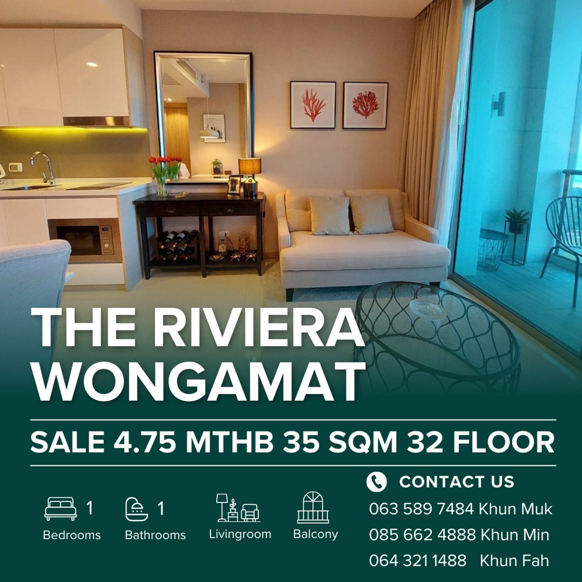 For SaleCondoPattaya, Bangsaen, Chonburi : 🏖️✨ Luxury Condo for Sale – The Riviera Wongamat, High Floor with Stunning Sea View! ✨🏖️