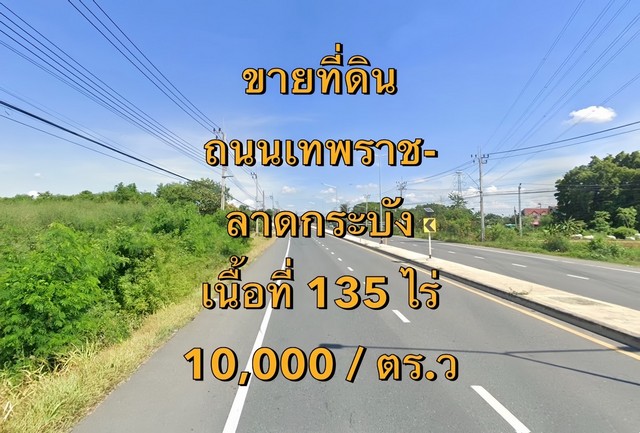 ขายที่ดินฉะเชิงเทรา : VLM 1003  ขายที่ดิน ถนนเทพราช-ลาดกระบัง ต.เปร็ง อ.บางบ่อ จ.สมุทรปราการ ทิศเหนือ