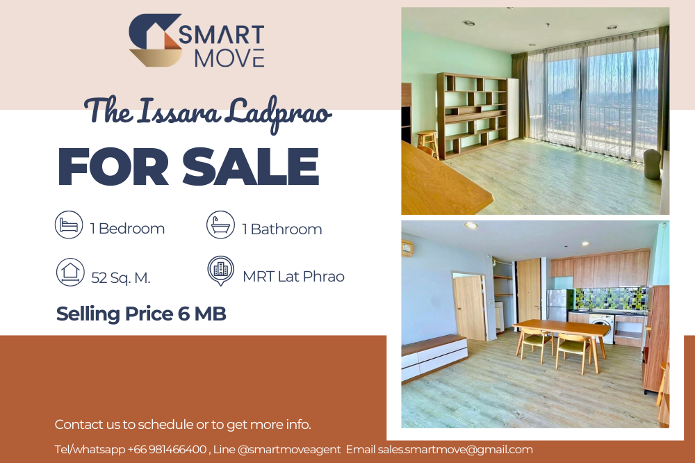 For SaleCondoLadprao, Central Ladprao : 🔥FOR SALE !!🔥 Code C20250200042..........The Issara Ladprao, 1 bedroom, 1 bathroom, high floor 25+, furnished, Special Deal!!📢📢