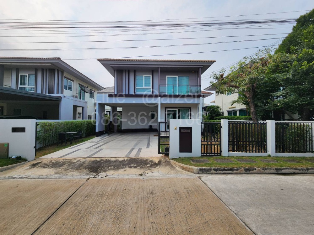 For RentHousePathum Thani,Rangsit, Thammasat : Rent a detached house, Saran Siri Tiwanon - Chaeng Watthana 2, near Duangkaew Plaza Market, only 4 minutes.