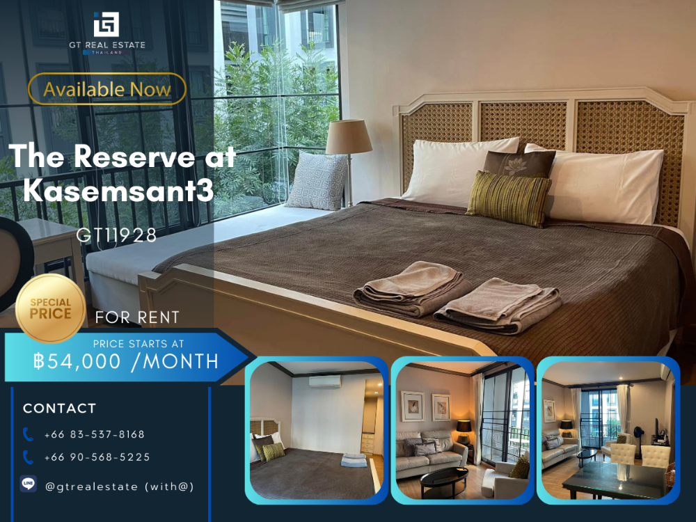 For RentCondoSiam Paragon ,Chulalongkorn,Samyan : The Reserve at Kasemsant3 Condo, beautiful room, complete furniture Ready to rent