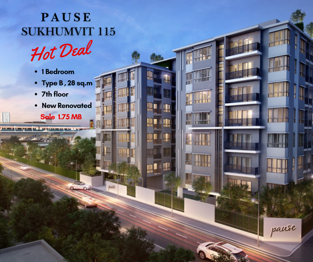 For SaleCondoSamut Prakan,Samrong : Sell ​​🔥PAUSE 115 🔥 New Renovate Room, 7th floor, great value with a special price of 1.75 deleting. & GT; & gt; Interested, contact Lineid: @Promptyou5