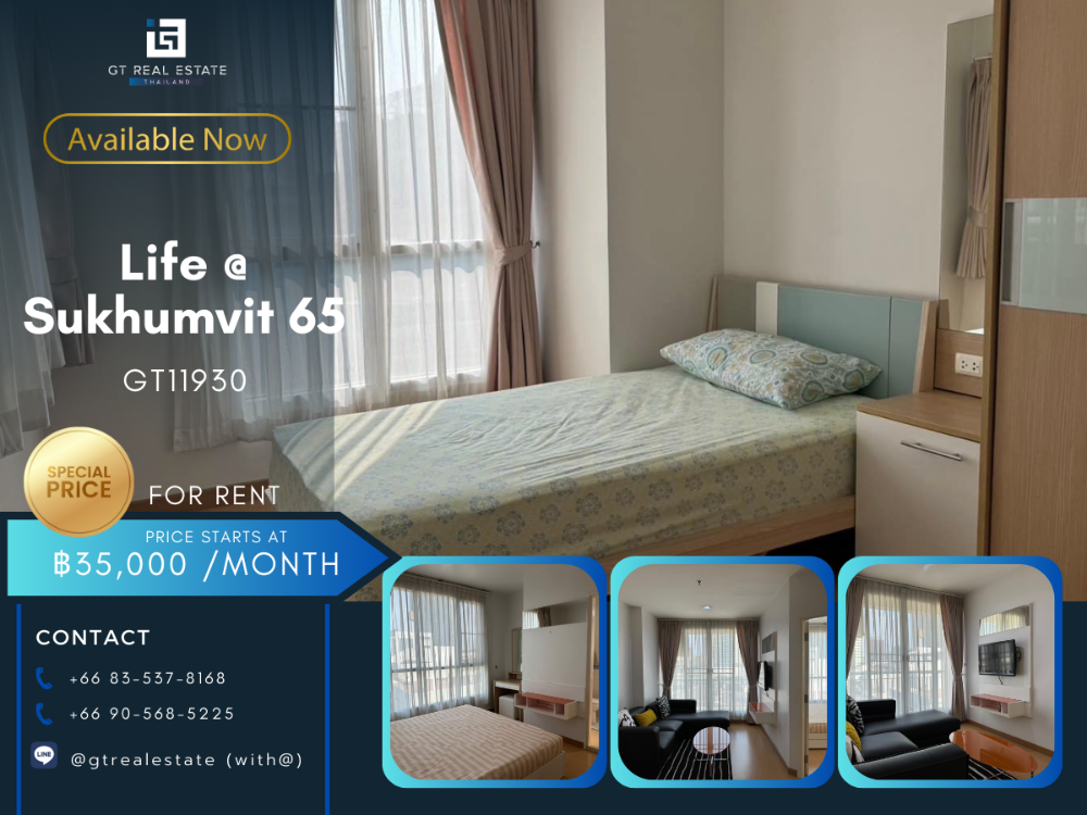 For RentCondoOnnut, Udomsuk : Life @ Sukhumvit 65 condo, beautiful room, complete furniture Ready to rent