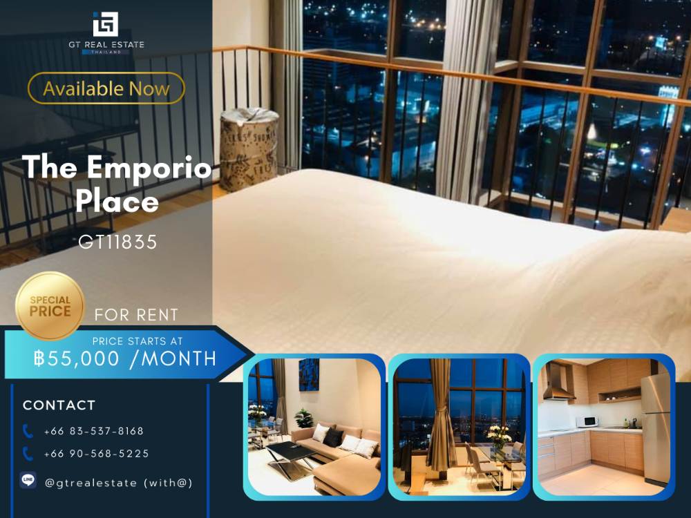 For RentCondoSukhumvit, Asoke, Thonglor : The Emporio Place condo, beautiful room, complete furniture. Ready to rent