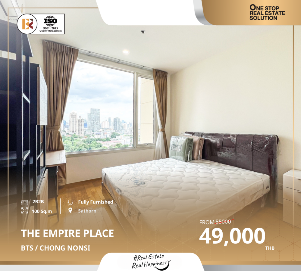 For RentCondoSathorn, Narathiwat : The Empire Place - High-Rise Condo, Ready to Move In, Near BTS Chong Nonsi