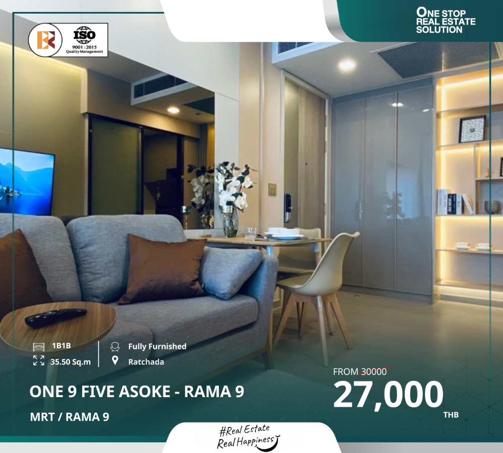 For RentCondoRama9, Petchburi, RCA : One9Five Asoke - Rama 9, Ready-to-Move-In Condo in a Prime Location Near MRT Rama 9