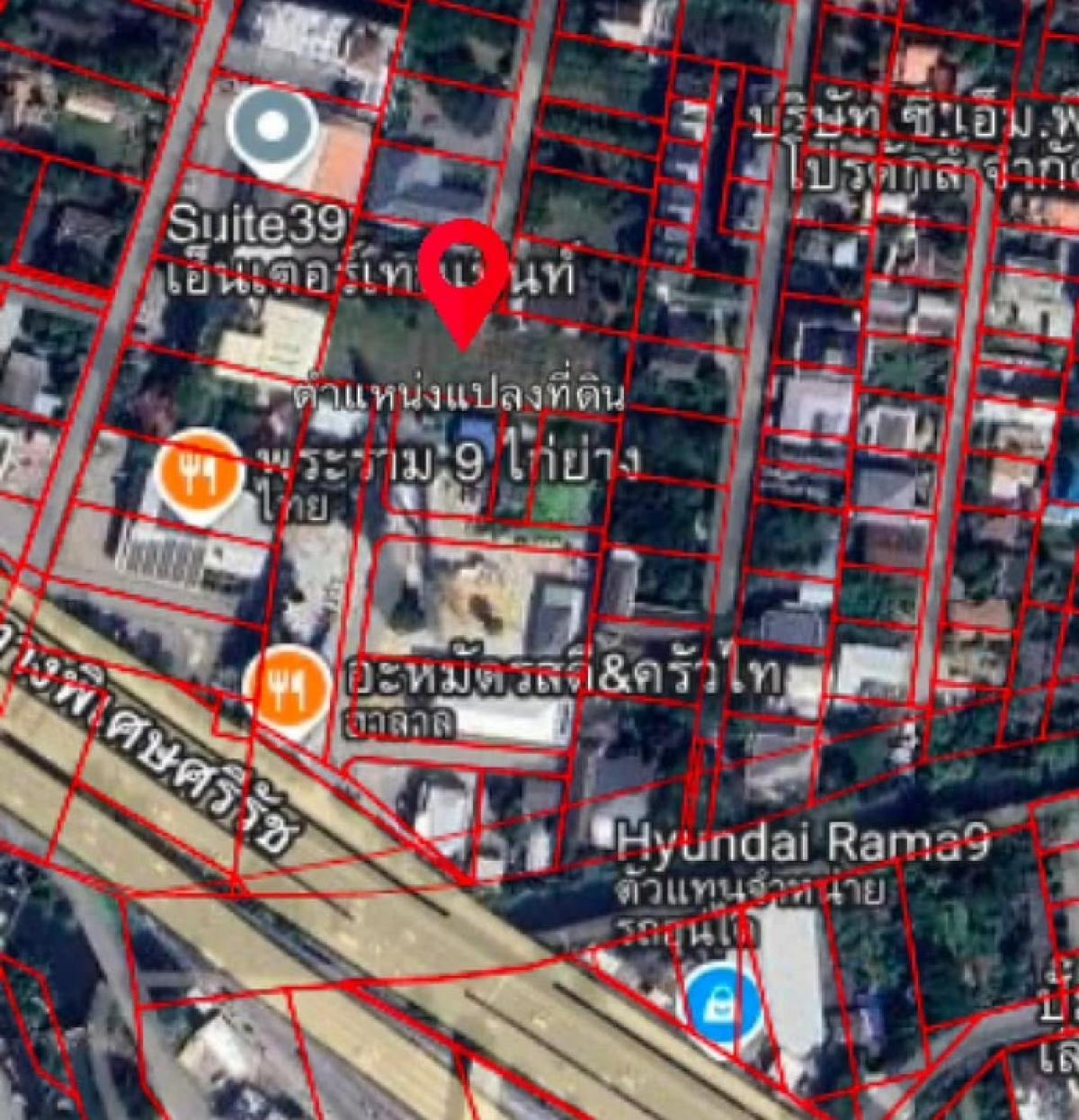 For SaleLandRama9, Petchburi, RCA : Land for sale is lower than the market price. The main road, Rama 9 before reaching the HomePro mall, size 1-2-92 rai (692 square wah), orange plan, land with potential