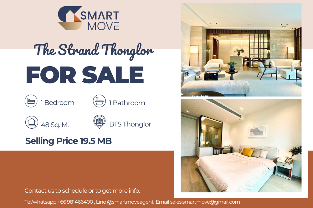 For SaleCondoSukhumvit, Asoke, Thonglor : 🔥Code C20230800799........The Strand Thonglor Sale with tenant, 1 bedroom, 1 bathroom, furnished, Special Deal!!🔥