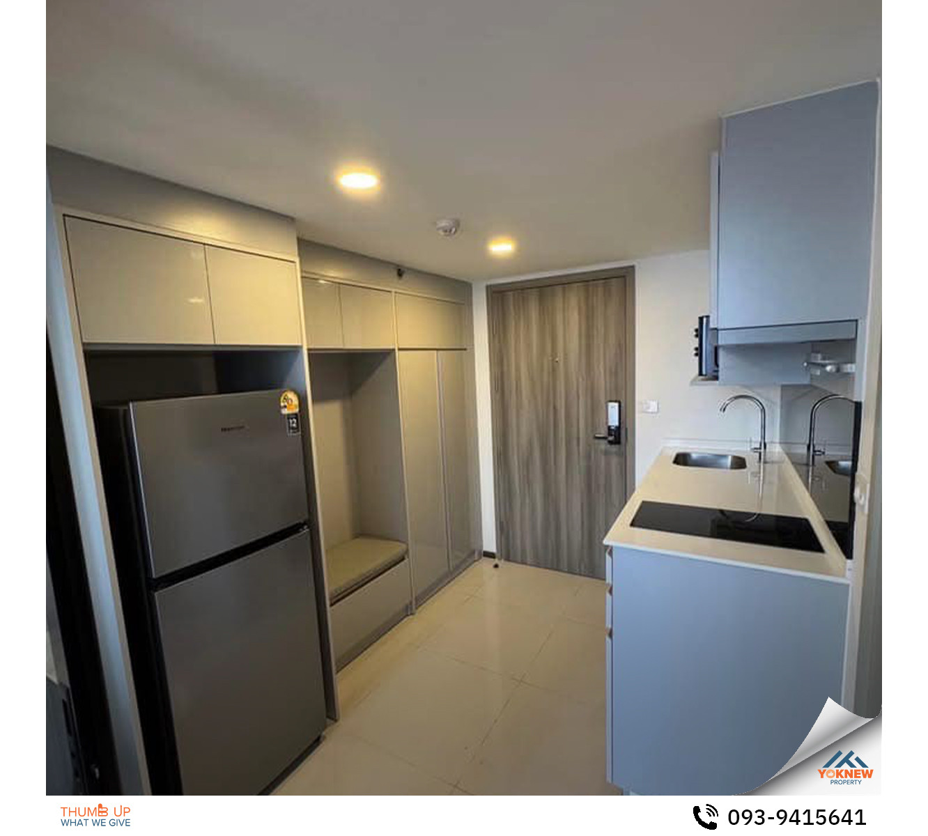 For RentCondoKasetsart, Ratchayothin : KnightsBridge Space Rachayothin 🏰🚪 2-storey loft room, high ceiling, spacious, closed kitchen, separated by glass doors