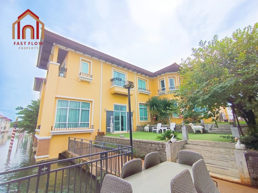 For SaleHouseVipawadee, Don Mueang, Lak Si : Detached house for sale, Grand Canal Donmuang, a corner house with a canal in the backyard. Complete furniture