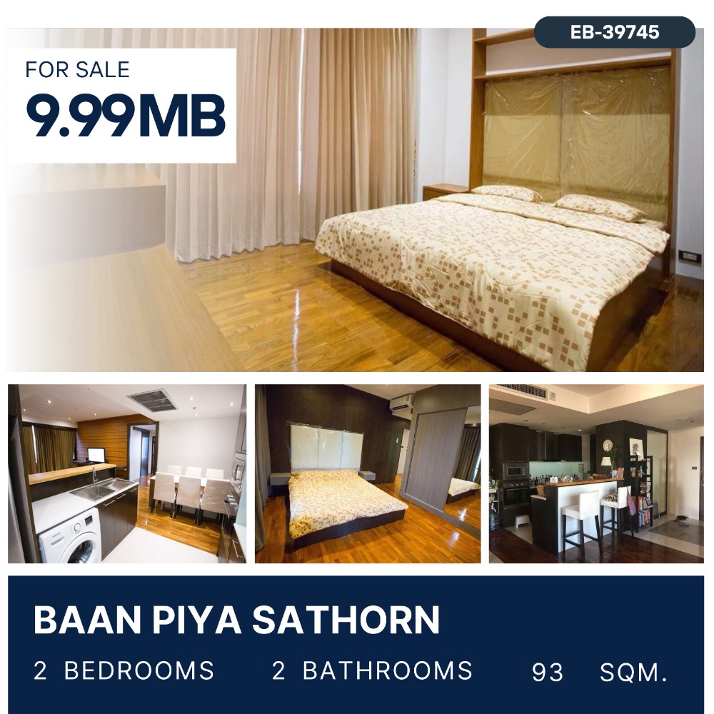 For SaleCondoSathorn, Narathiwat : Urgent sale! Baan Piya Sathorn, Piyasathorn House, Condo, good location, near One Bangkok, in and out, comfortable, peaceful, very shady, almost a hundred meters big room in the heart of the city. Dont miss it!