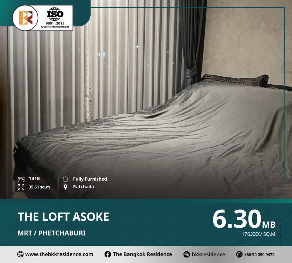 For SaleCondoSukhumvit, Asoke, Thonglor : Don't Miss!! The Lofts Asoke, Prime location near MRT Phetchaburi