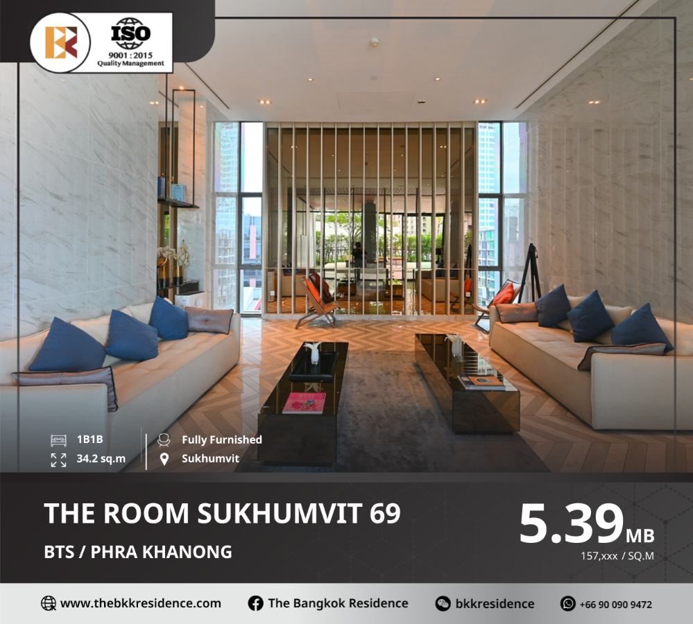 For SaleCondoOnnut, Udomsuk : The Room Sukhumvit 69, Prime Sukhumvit-Rama 4 Location near BTS Phra Khanong