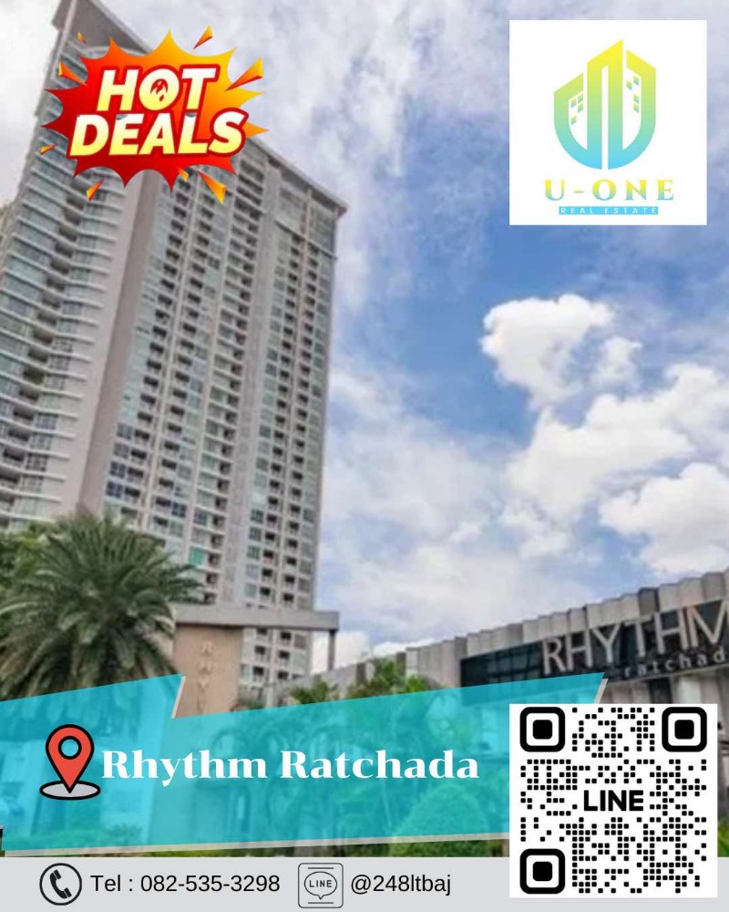 For SaleCondoRatchadapisek, Huaikwang, Suttisan : 📍🔥 Rhythm Ratchada Condo for sale