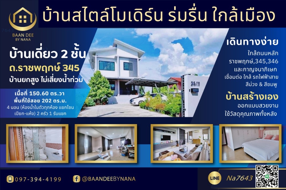 ขายบ้านพระราม 5 ราชพฤกษ์ บางกรวย : 🏡 ขายบ้านเดี่ยว 2 ชั้น สไตล์โมเดิร์น บรรยากาศร่มรื่น ใกล้เมือง 🌿