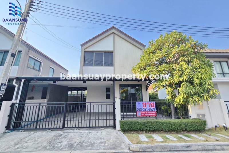 For SaleHouseChachoengsao : 2-story twin house for sale, PEF Motorway-Chachoengsao, ready to be near Motorway-Chon Buri 5 km.