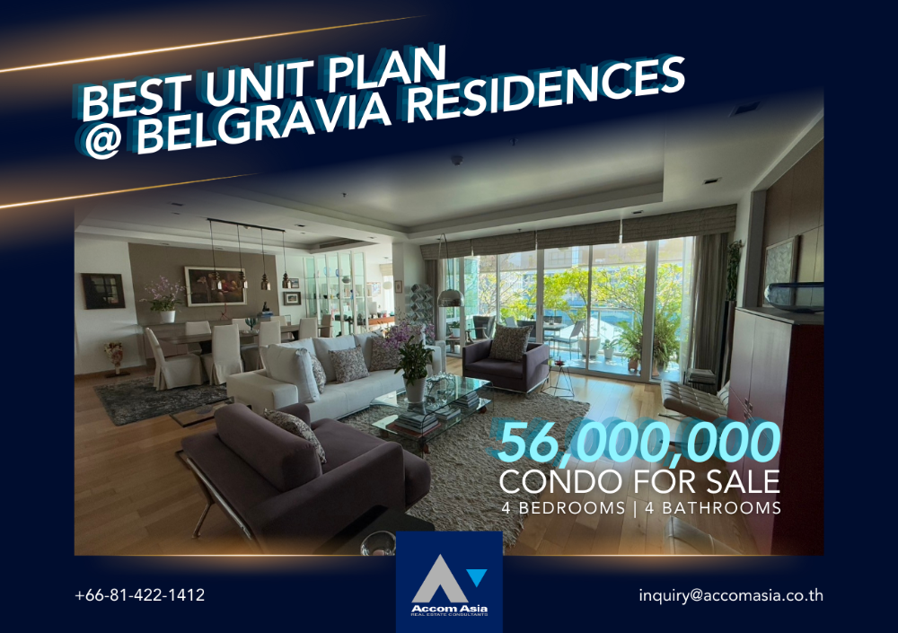 For SaleCondoSukhumvit, Asoke, Thonglor : 🔼🔽 AccomA | The Only Unit Plan Faces Both Green Views @Belgravia Residences