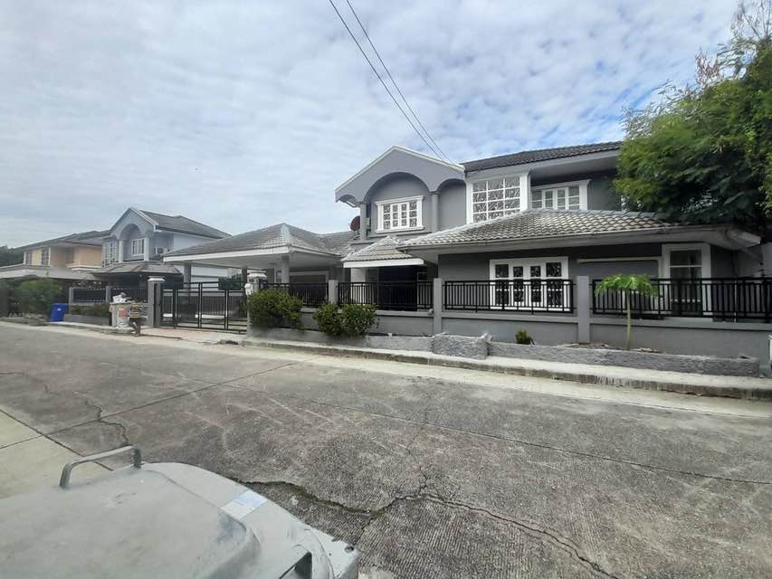 For RentHouseMin Buri, Romklao : 2 storey detached house for rent Royal Park Ville Village Suwinthawong 44 Road, new house, beautiful, ready to live in a 2 -story single house, 100 square meters, 5 bedrooms, 5 bathrooms