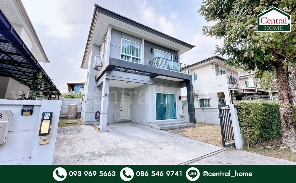 For SaleHousePathum Thani,Rangsit, Thammasat : Detached house, Sentet Rangsit Village, Maine Road, Ton, good condition, ready to stay