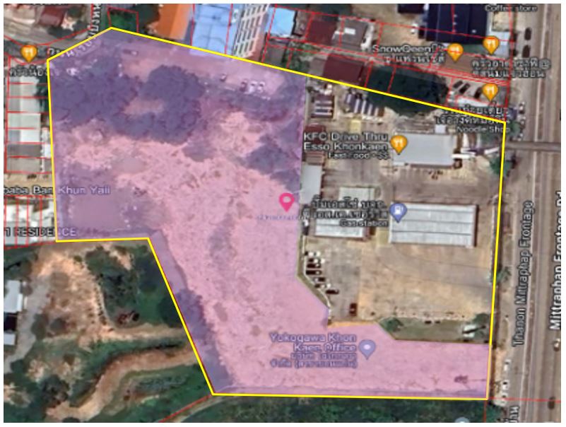 For SaleLandKhon Kaen : Selling land for 6 rai, Mittraphap Road, Neko Condo Project