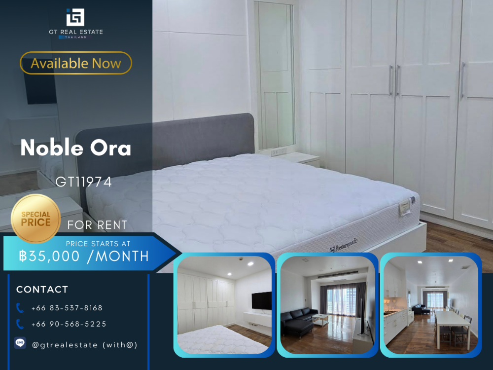 For RentCondoSukhumvit, Asoke, Thonglor : Noble Ora Condo, beautiful room, complete furniture Ready to rent