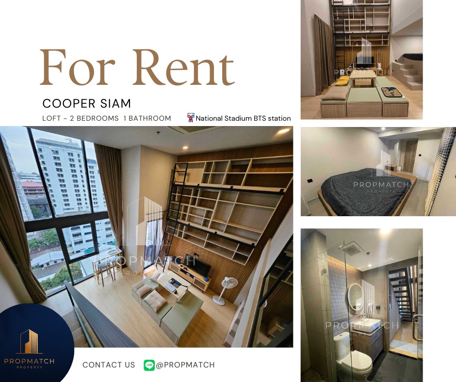 For RentCondoSiam Paragon ,Chulalongkorn,Samyan : ✨Flash Deal✨Cooper Siam (2Beds 1Bath 52 SQM.) Full Dunx Room, ready !! Only 39,000 baht per month Tel.0981315848 @Propmatch