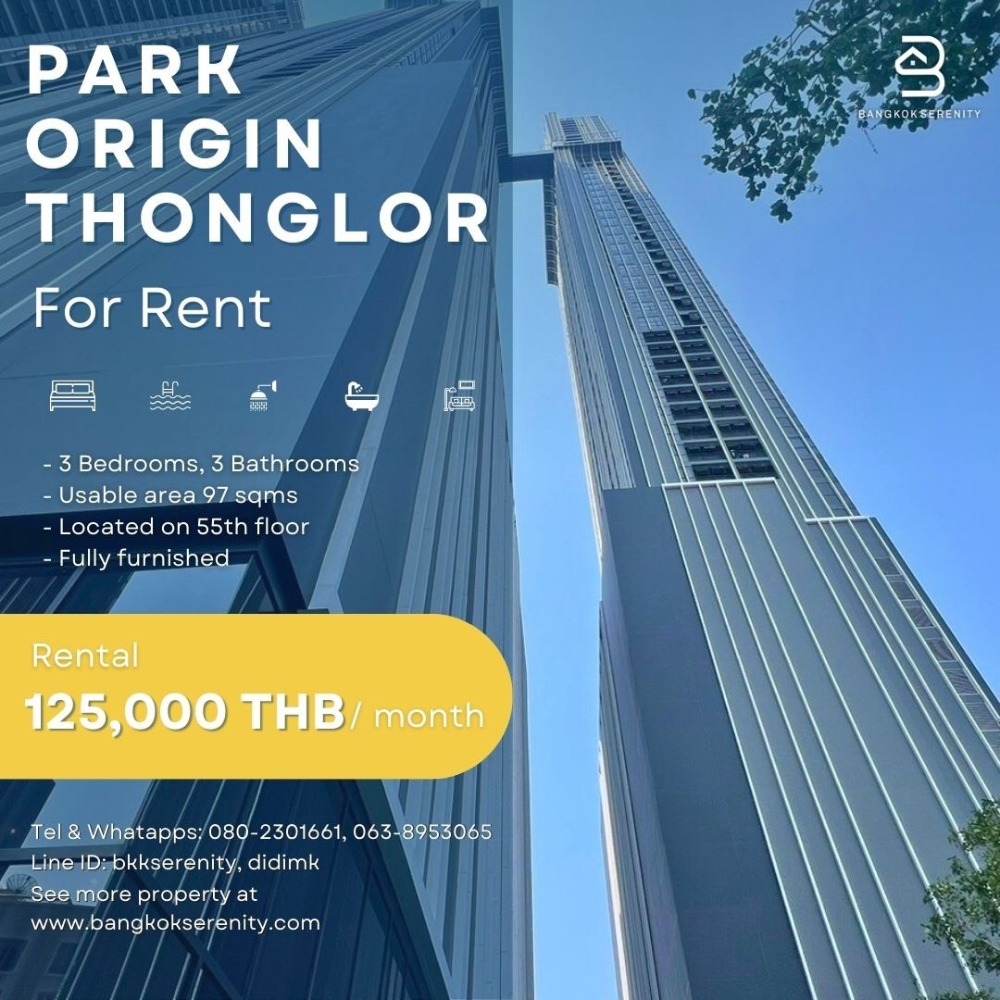 For RentCondoSukhumvit, Asoke, Thonglor : Park Origin Thonglor for rent