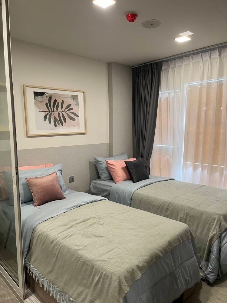 For RentCondoPathum Thani,Rangsit, Thammasat : Rental of Kave Town Island Room 1 Bedroom Exclusive size 29.06 sqm. Building C, 4th floor, 2 beds, corner rooms, complete with