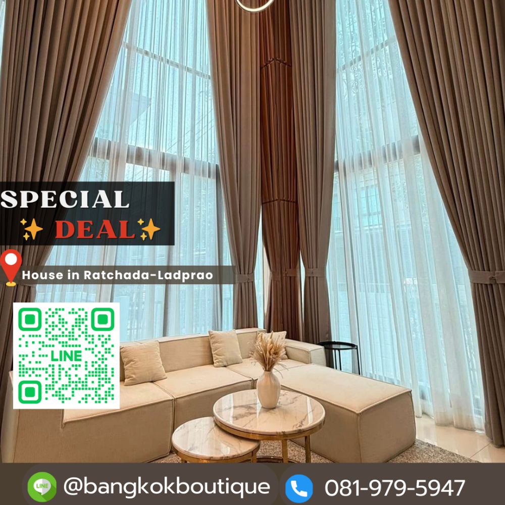 For RentHouseBang Sue, Wong Sawang, Tao Pun : 🔥𝑫𝒆𝒂𝒍 🔥Modern style detached house for rent, 5 bedrooms, 6 bathrooms, size 389 sq m.