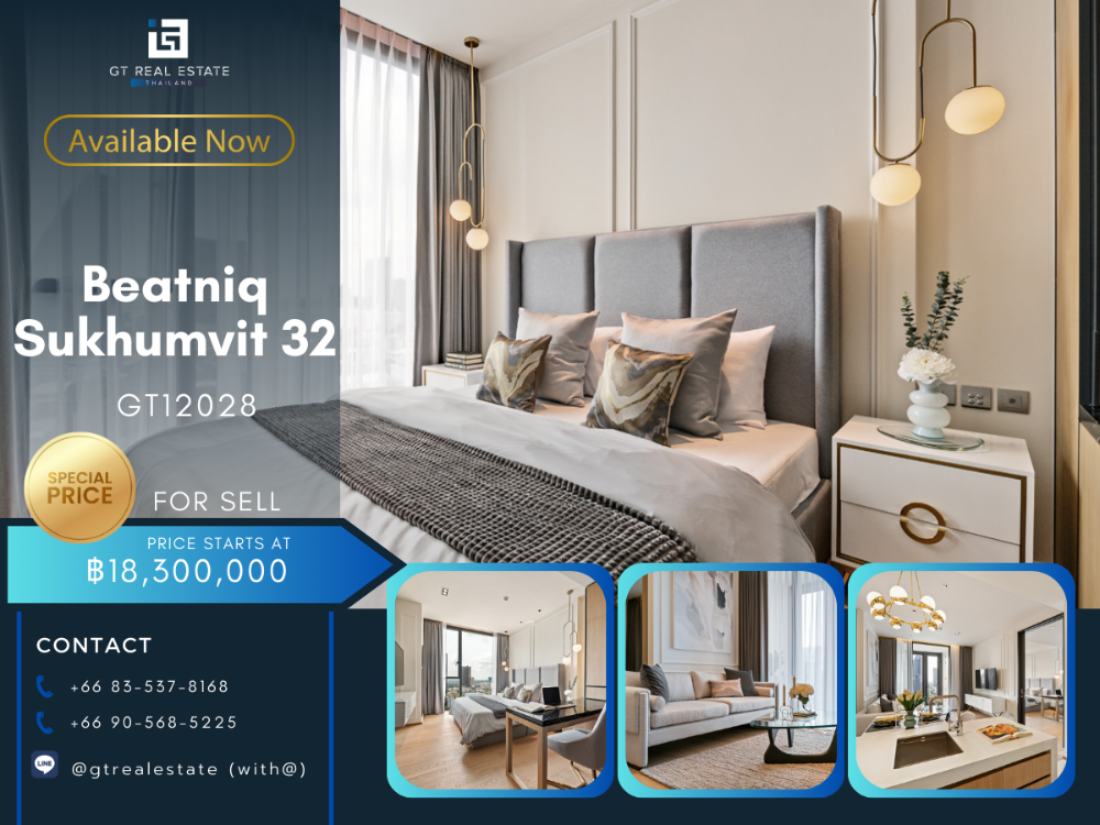 For SaleCondoSukhumvit, Asoke, Thonglor : Beatniq Sukhumvit 32 condo, beautiful room, complete furniture