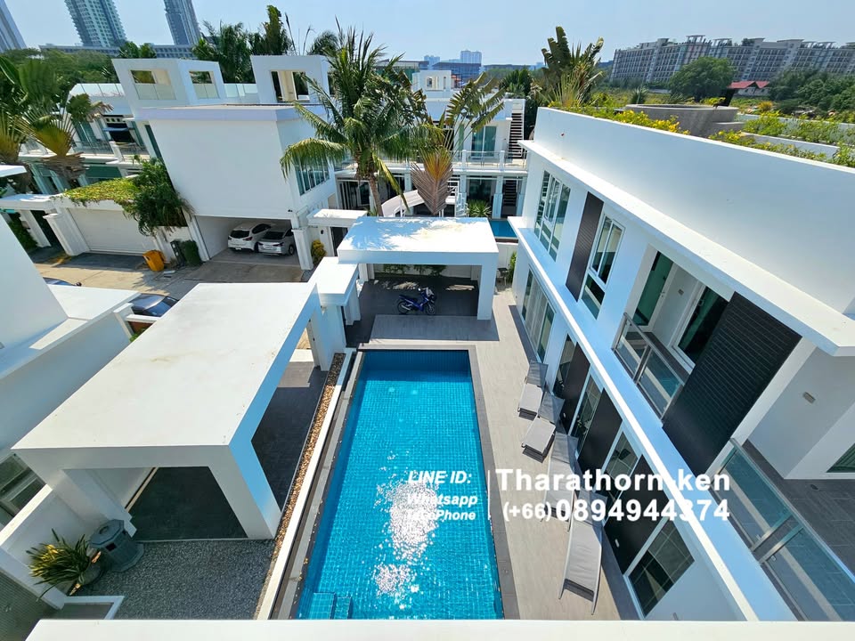 For SaleHousePattaya, Bangsaen, Chonburi : Modern house, Jomtien beach-Pattaya Buy investment, house rental Daily Pulila Popular