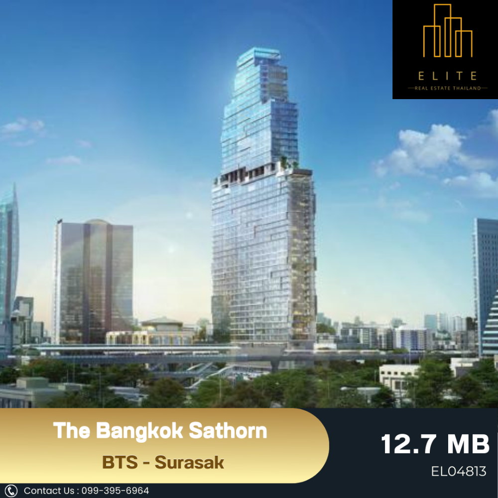 For SaleCondoSathorn, Narathiwat : 💥 Sell The Bangkok Sathorn, good price, not real room, not far from the hospital mall, convenient to travel near BTS - SURASAK 🚄