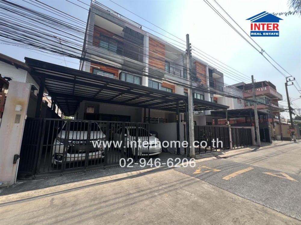 For SaleTownhomeChokchai 4, Ladprao 71, Ladprao 48, : 3 -story townhome 32.1 sq.w. Townhome, Soi Society, Society, 16, Soi Nakniwat 7, Pradit Manoon Tham Road (Liam express), near MRT Lat Phrao 71, Lat Phrao District, Bangkok