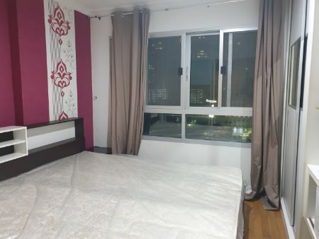 For SaleCondoRama9, Petchburi, RCA : Condo for sale Lumpini Place Rama 9-Ratchada Phase 1-2, new air conditioners just installed in both units. Open view, new room.