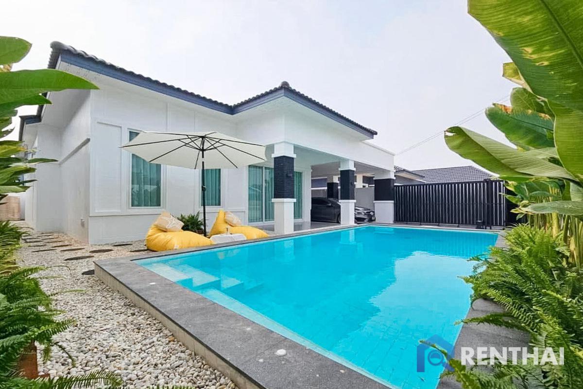 For SaleHousePattaya, Bangsaen, Chonburi : New renovated Pool Villa 3bed 3bath Pattaya