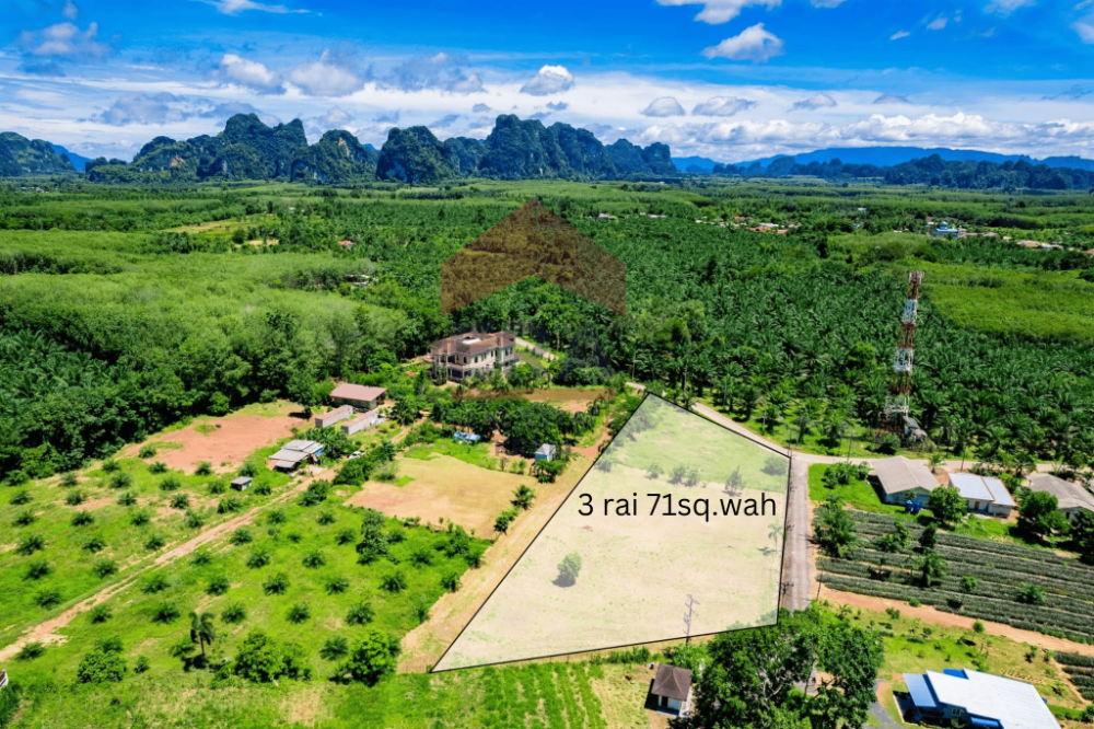 For SaleLandKrabi : Land for sale in Bay Nam Mao 3 Rai 1 ngan 71 sq.w. Near Watthanaphat Hospital