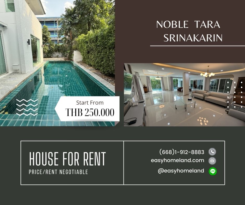 For RentHousePattanakan, Srinakarin : 🎀House for rent in Noble Tara 🎀very crazy price please see details insight.