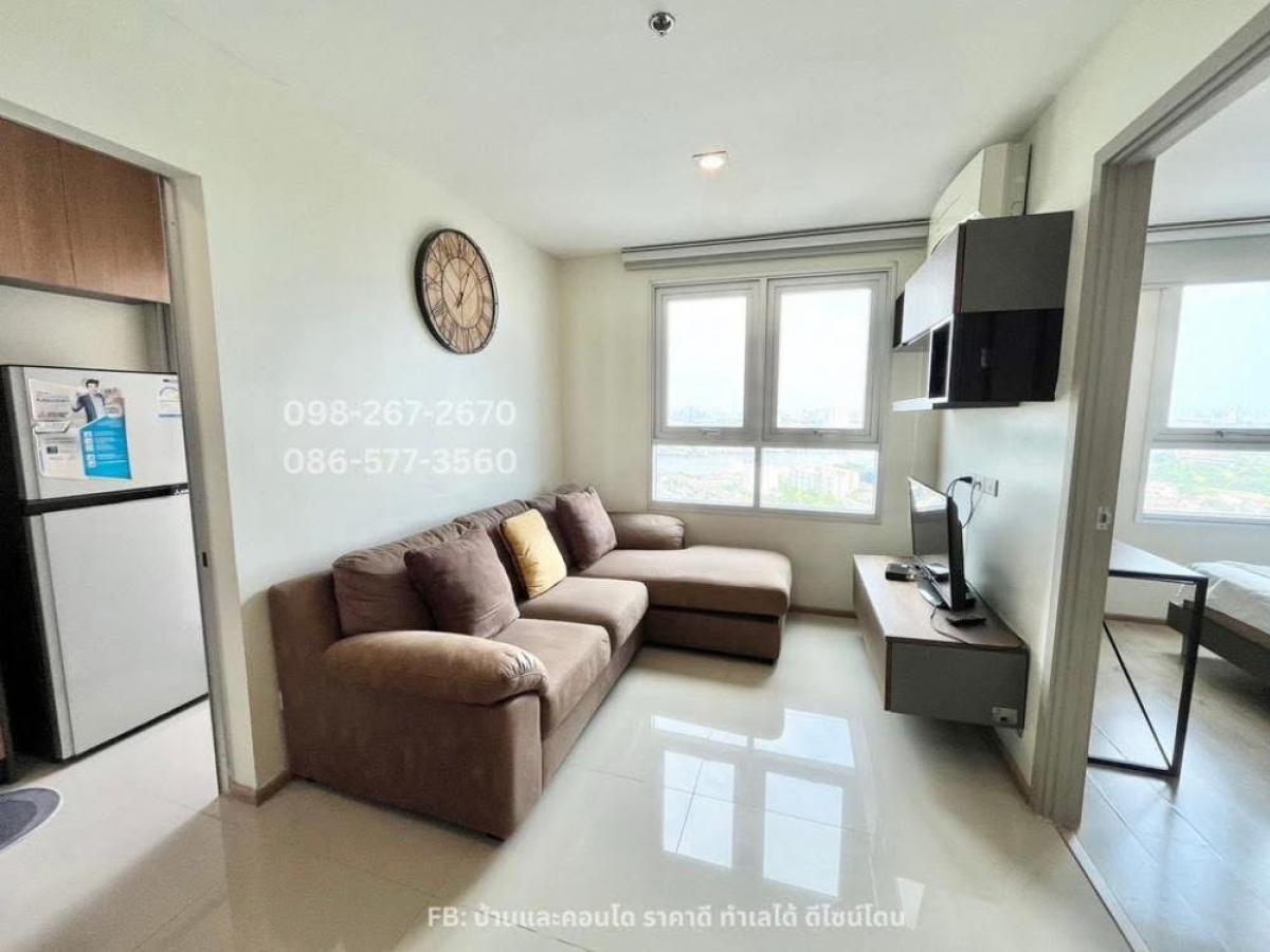 For SaleCondoRama5, Ratchapruek, Bangkruai : Reduce the brutal sales of only 1.6 million. Condo selling Rich Park @Chao Phraya Furniture, full view of the River, next to Sai Ma Station.