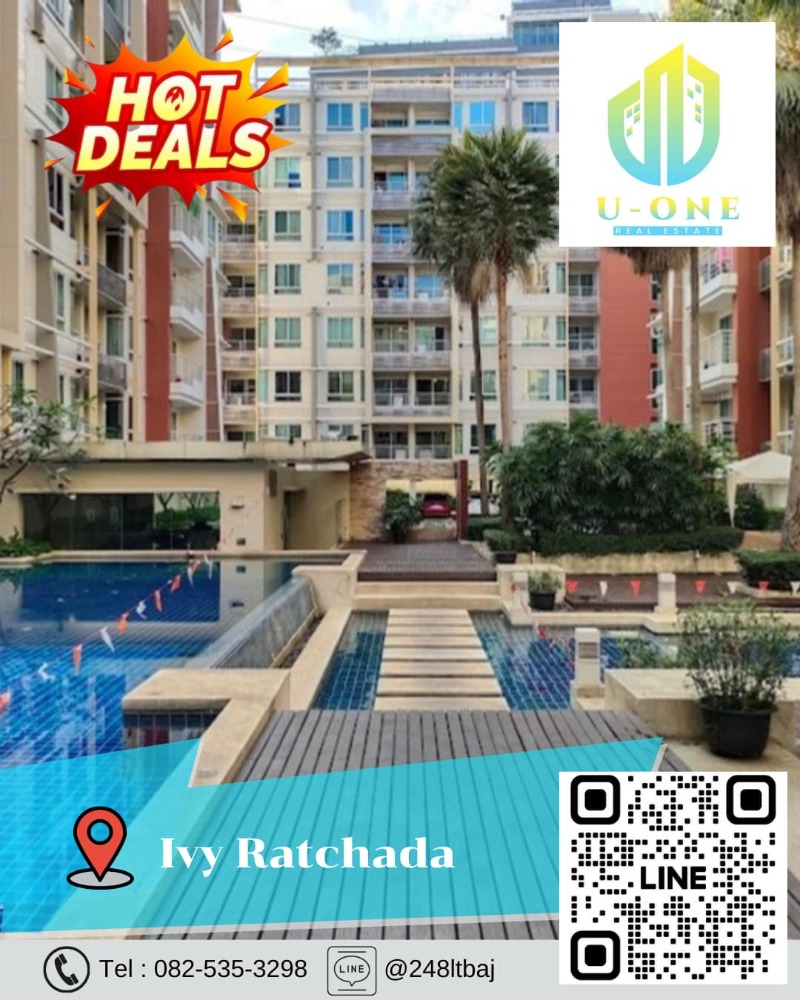 For SaleCondoRatchadapisek, Huaikwang, Suttisan : 📍🔥 Condo for sale in Ivy Ratchada