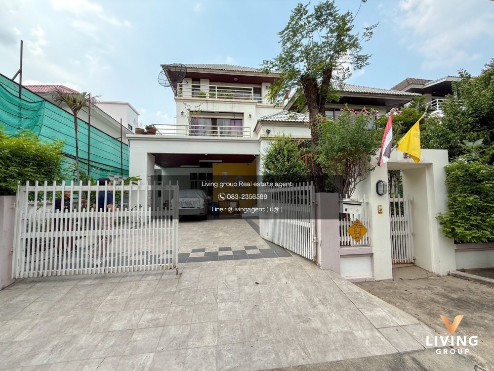 For SaleHouseMin Buri, Romklao : 3 -storey detached house for sale, Thararom Village, Soi 4, near Bodindecha School ✨ Location 117 sq.whow | over 400 sq.m. of living space