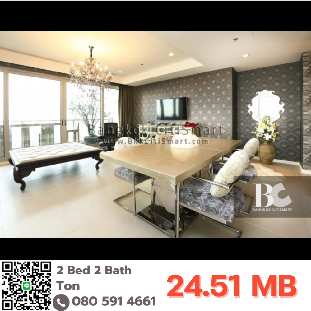 For SaleCondoWongwianyai, Charoennakor : For sale: The River - 2 Bed 2 Bath, luxurious decoration, near ICONSIAM, with a view of the Chao Phraya River.