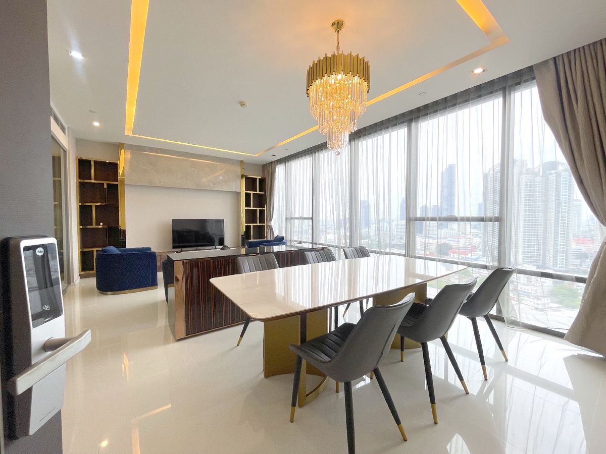 ให้เช่าคอนโดสาทร นราธิวาส : The Bangkok Sathorn (For rent) 2 bed 2 bath, Area 120 sqm. Rent 90,000 per month. Available Now!! CODE0523