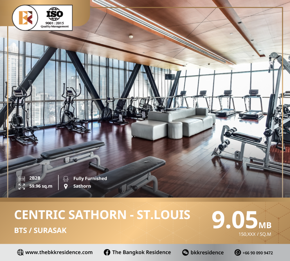 For SaleCondoSathorn, Narathiwat : Centric Sathorn-St. Louis, Full Facilities with Bangkok City Views Near BTS Surasak