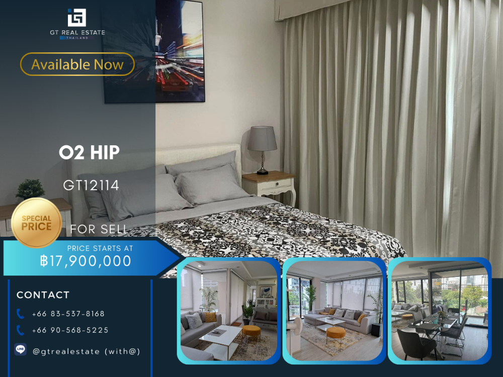 For SaleCondoWitthayu, Chidlom, Langsuan, Ploenchit : O2 hip condo, beautiful room, complete furniture