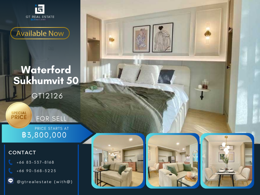 For SaleCondoOnnut, Udomsuk : Waterford Sukhumvit Condo 50, beautiful room, complete furniture, ready for sale