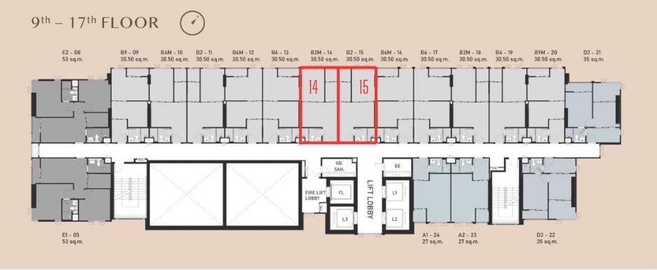 Sale DownCondoOnnut, Udomsuk : Selling down 1 Bed 30.5 sqm. Round VVIP LAYOUT. Position 14 and 15. Combine has more than 61 sqm.