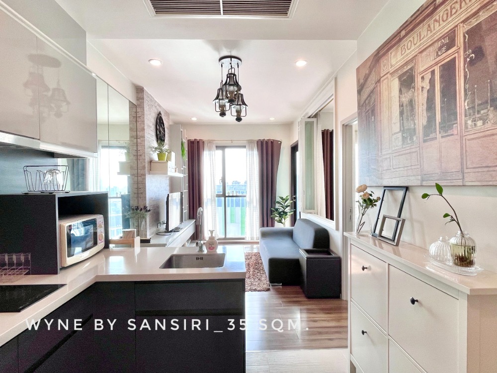 For SaleCondoOnnut, Udomsuk : Selling with the condo room, WYNE by Sansiri, Phra Khanong Intersection, near BTS Phra Khanong 1 bedroom, see the river view