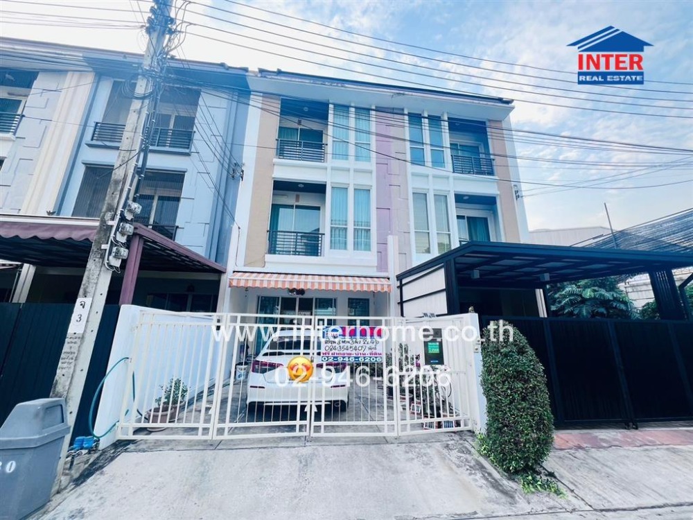 For SaleTownhomeLadprao101, Happy Land, The Mall Bang Kapi : 3 -story townhouse 22.4 sq.w. Village, Mueang Ladprao 87, near YL07 Lat Phrao 101 Soi Lat Phrao 87, Lat Phrao Road, Yothin Phatthana Road Wang Thonglang District Bangkok