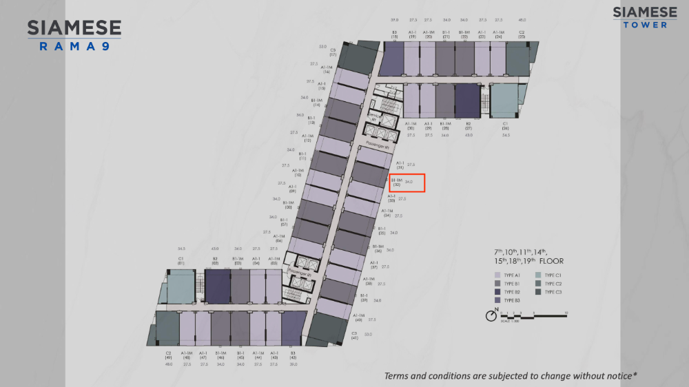 Sale DownCondoRama9, Petchburi, RCA : Landmark Rama 9-45 sqm. 1 bedroom, 1 water, no view, good price 092-545-6151 (Tim)